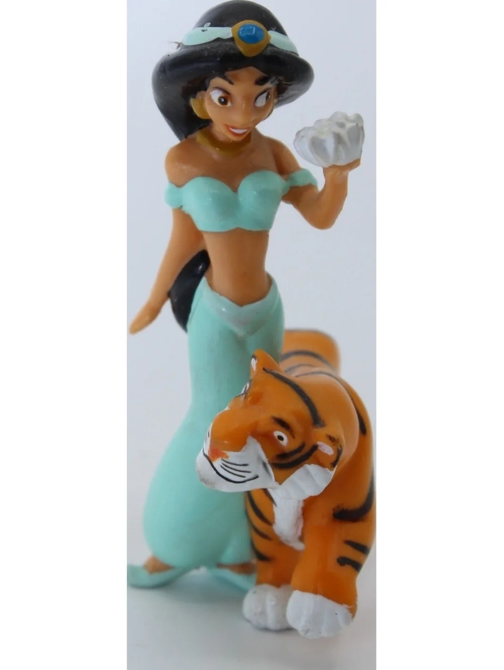 Vintage Disney Aladdin Applause Jasmine Rajah Tiger Sultan PVC Figure Lot 2 pcs
